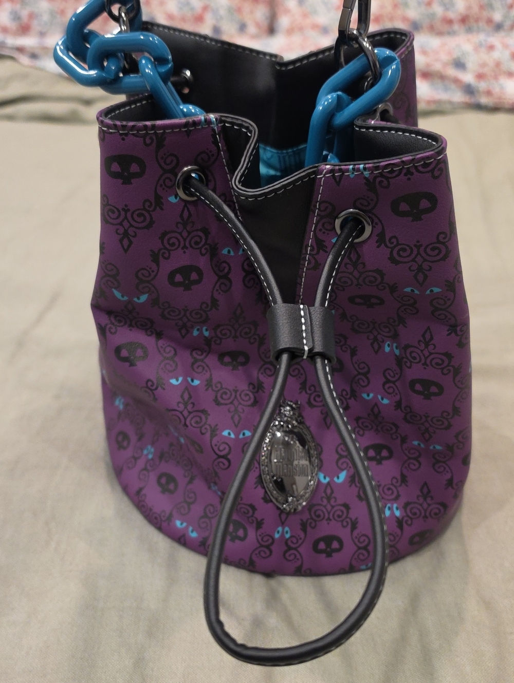 Loungefly Disney Parks The Haunted Mansion Bucket Bag Purple & Black
